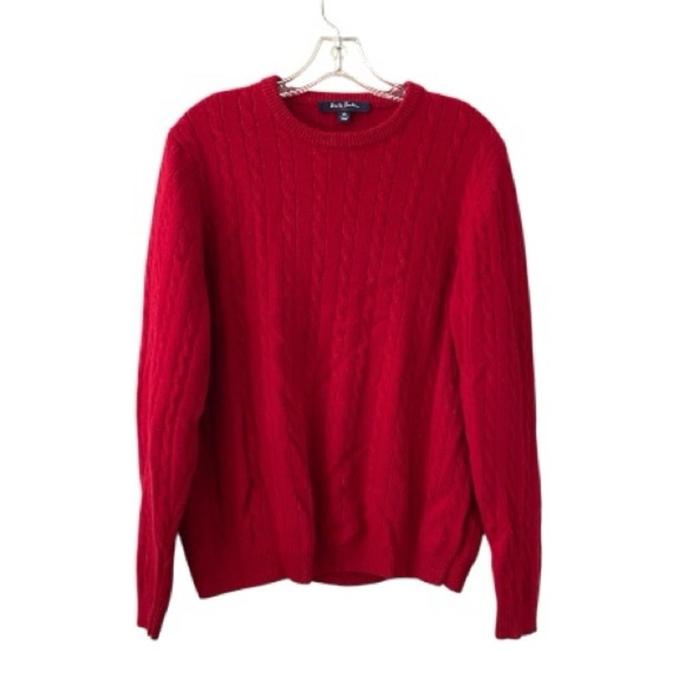Brooks Brothers Fleece Vibrant Red Crewneck Cashmeres Sweater